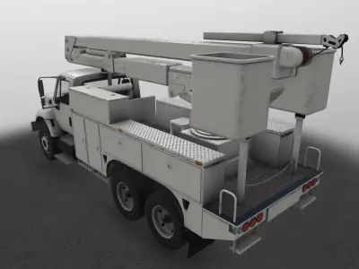 Bucket Truck Low-poly 3D model