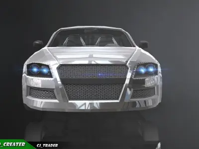 lowpoly Audi R8 in Geneva Racing Car 3D Model Low-poly 3D model