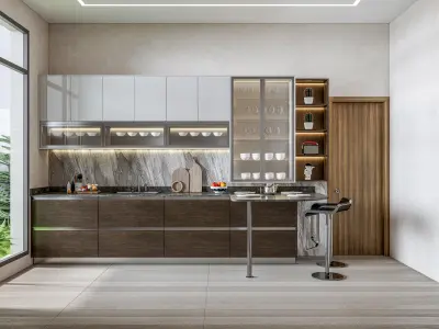 Kitchen fully parametric  Resizable manufacturable  003 3D model