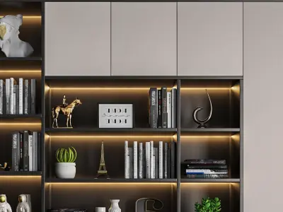 decoration Bookcase Modern monomer Cabinets 3D model