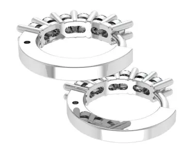 Diamond  Hoop Earring 0983 3D print model