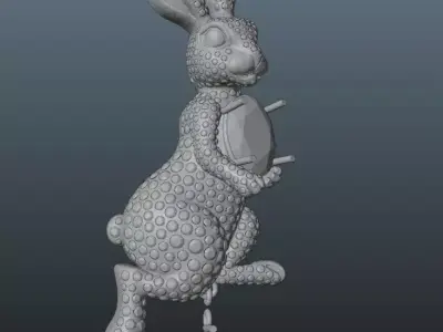 Bunny Rabbit Pendant Brooch 3D print model