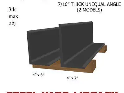 7 16in Thick Unequal Angle 3D model