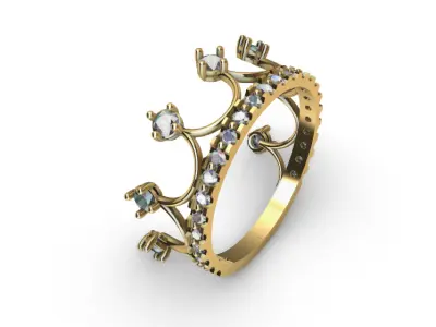 Anillo solitario para dama-mujer -v- 3D print model