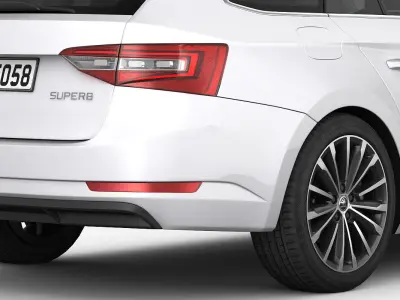 Skoda Superb Kombi 2016 detailed interior 3D model