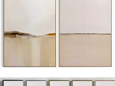 Plaster Two Photo Frame 166 Low-poly 3D model
