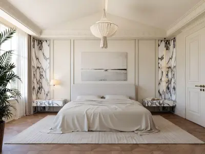 Light Luxury French Style Bedroom 129 3D model