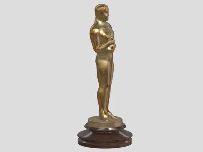 Oscar Award Low Poly Gold Matte Low-poly 3D model