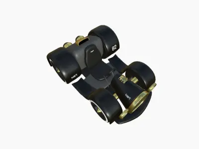 Cartoon Kart E09 Black - Vehicle Racing Design Low-poly 3D model
