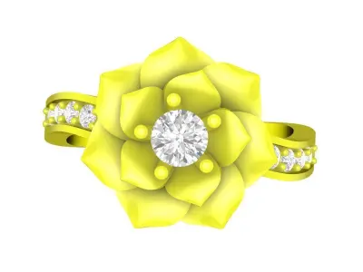A4632 Diamond Flower Ring 3D Model 3D print model