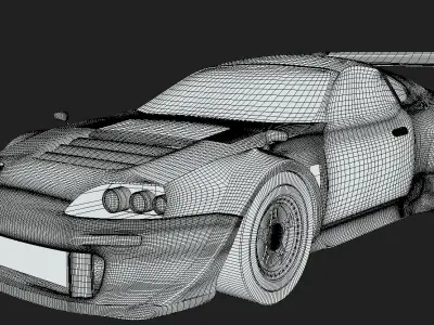 Toyota Supra Castrol JGTC 1997 Low-poly 3D model