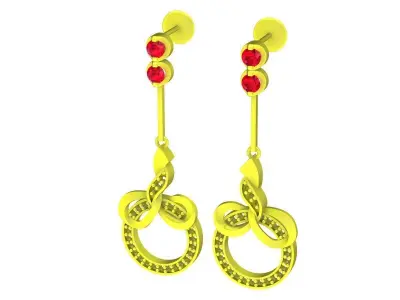 A6745 Luxury Korean Style Diamond Women Earrings 3D print model