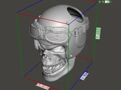 skull pendant jewelry Biker helmet vol4 3D print model