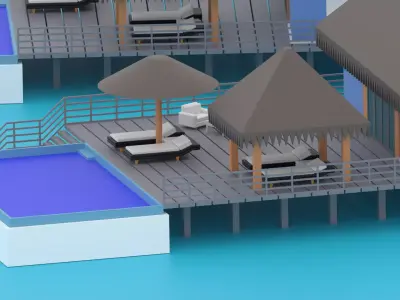Overwater Resort Hut 3D model