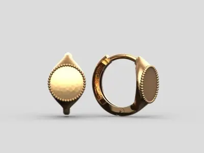 minimalism hoop earrings gold 3D print model