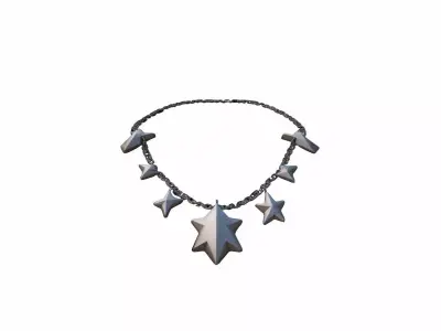 3d Render Gold And Diamond  Silver Necklace Jewellers 3D model