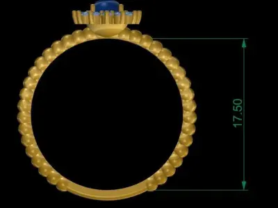 Shining Pearl Ring 3D print model