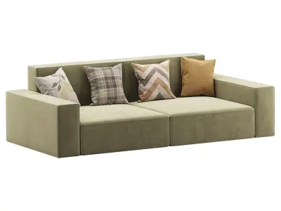 Living Spaces Use Sofa Couch in Grey 3D model