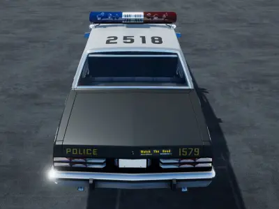 80s Police car unity asset Low-poly 3D model
