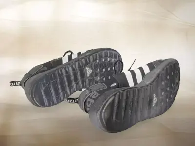 A pair of used Adidas Terrex 007 Low-poly 3D model