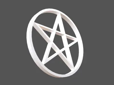 Pentagram Symbol v2 002 Low-poly 3D model