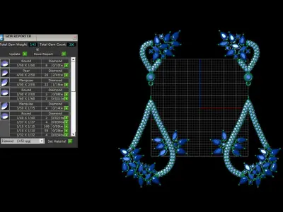 Gorgeous Dangle earrings with marquise gemstones 3D print model