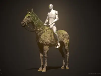 Earth Horse Animated Asset Low-poly 3D model