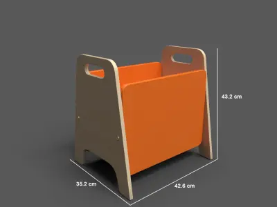 BacPiloo Orange Low-poly 3D model