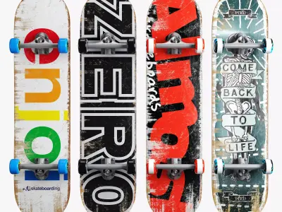 Skateboard set 008 3D model