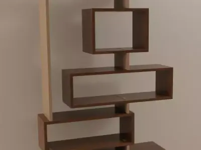 books shelf Free low-poly 3D model