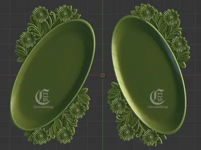 Decorative Tray V2 - 3D STL files for CNC and 3D Printer  3D model