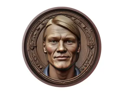 Erling Haaland Footballer Medallion 3D print model