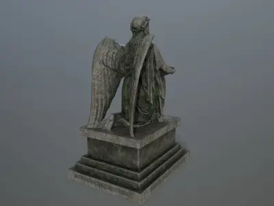 Angel Statue Low-poly 3D model