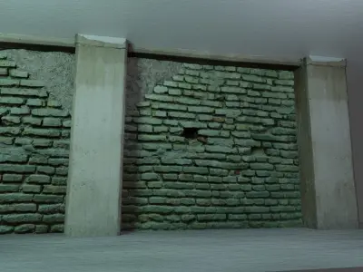 Old Brick Wall 8K Scan Low-poly 3D model