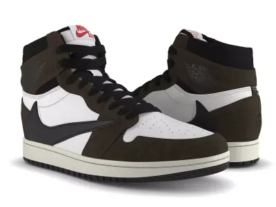 Jordan 1 Retro High Travis Scott  Low-poly 3D model