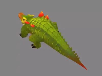 Cartoon Crocodile Low-poly 3D model order