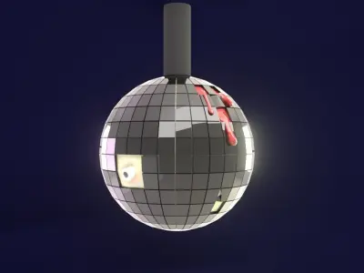 Horror disco ball Low-poly 3D model