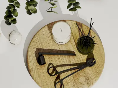 Decorative Set 016 Low-poly 3D model