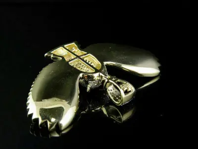 Ladies Owl Round Diamond Pendant 3D print model