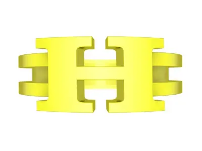 A6542 24K H Letter Ring 3D print model