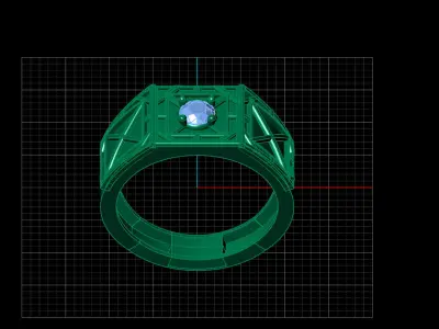 Print Ready STL 3DM  Gents Rings Diamond Men Ring  3D print model 126