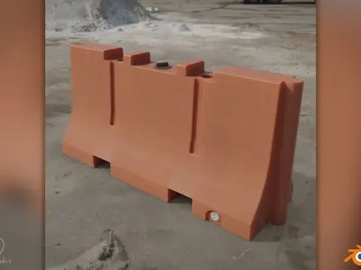 Plastic Traffic Barriers Pack 3D model