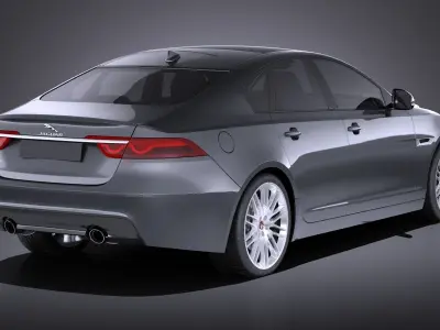 Jaguar XF 2017 bixenon VRAY 3D model