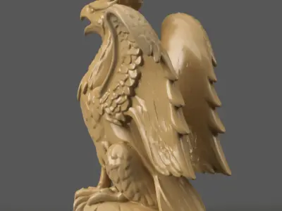 Majestic Phoenix Statue 3D STL Model for Decoration 3D print model