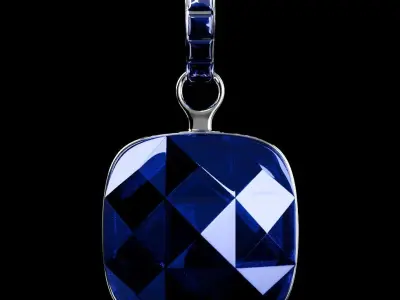 Sapphire pendant 3D model 3D model