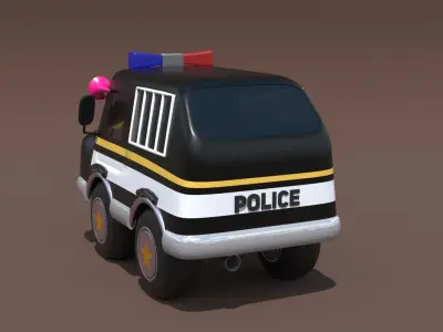 Police Car Cartoon  3D model
