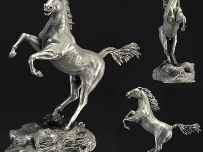 horse sculpture 3D model buy