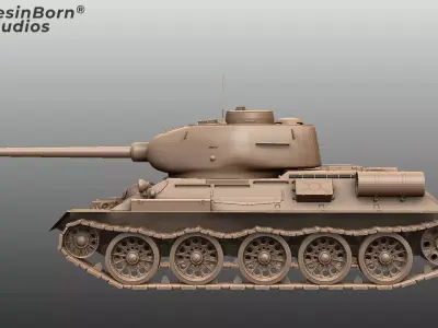 Soviet Medium Tank T-34-85 WWII Armored Vehicle 3D model