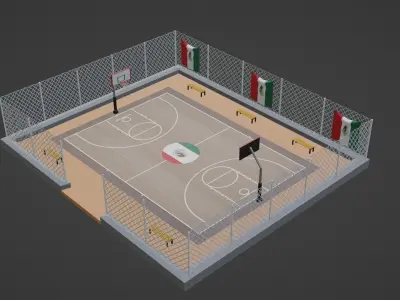 Basketball Stadium - Mexican Low-poly 3D model