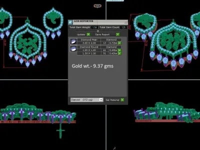 Pendant Earrings combo - 1147 3D print model